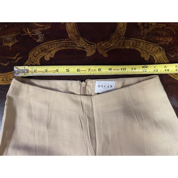VTG Oscar de la Renta Womans Tan Twill Straight Leg Pant Minimalist Old Money 6 - Picture 5 of 12
